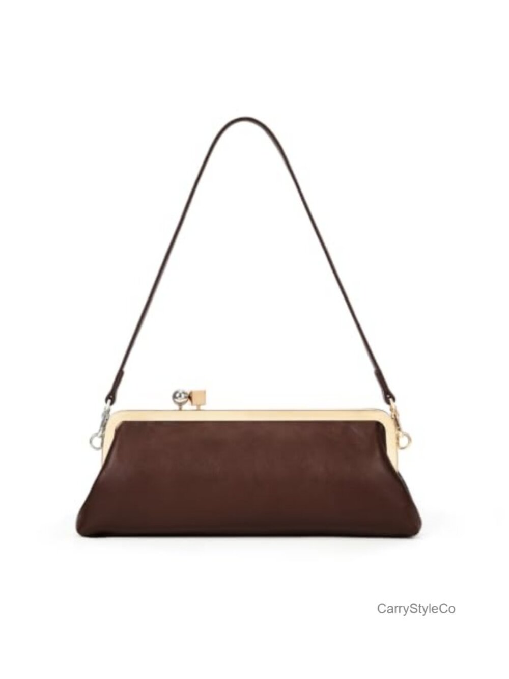 Kiss Lock Clutch PU Leather Shoulder Bag Evening Handbag
